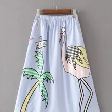 VOGUE! N Новая женская модная Полосатая юбка с животным принтом и карманами, Размер SML