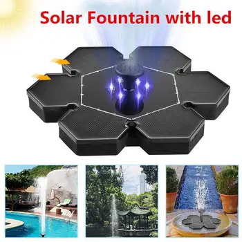 

Flower 6leds Solar Fountain 9V 2.4W Solar Powered Water Fountain For Outdoor Pond Pool Fish Tank Garden Decor Works Day/Night