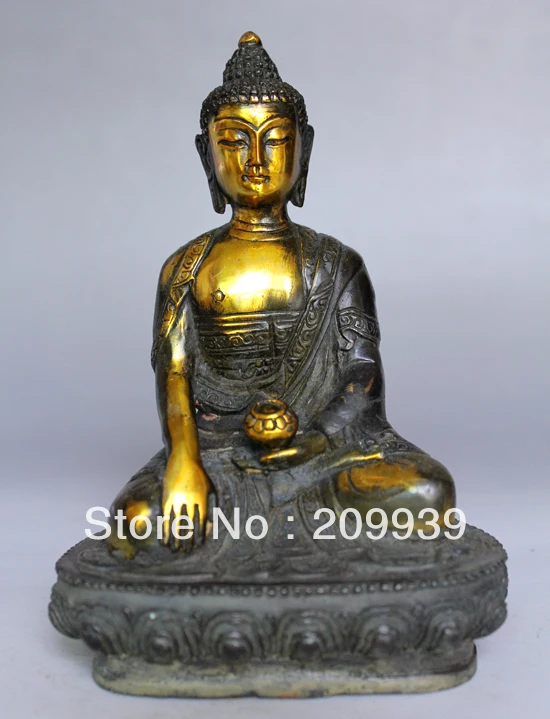 

bir 001044 Rare Old Collectable Tibet Pure bronze Buddhism Buddha Sakyamuni Buddha Statue