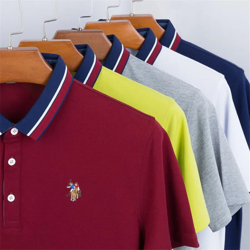

Fashion 3D Embroidery POLO Shirt Men 2019 Brand-clothing Solid Color Polo Summer Casual Men Short Sleeve Polo Shirt