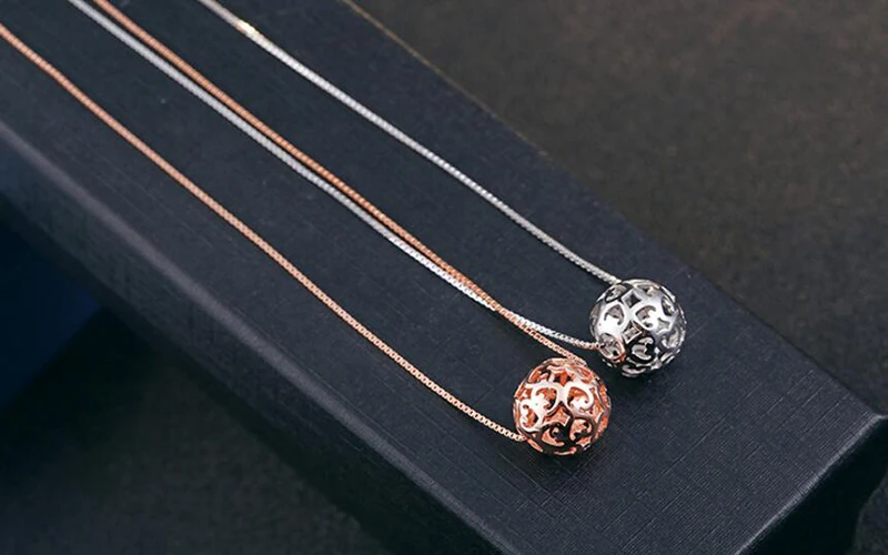 Sinya 925 Sterling Silver Charm pendant necklace for women Lover girls fashion lucky Round ball Desgin 2017 New arrival Hot sale (7)