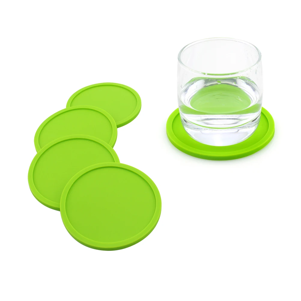 5pcs Silicone Drink Coaster Placemats Thick Cup Mug Glass Bottle