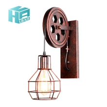Hot Loft retro lamp creative lifting e27 wall light dining room restaurant aisle corridor pub cafe wall lamp bra wall sconce loft retro lamp vintage lifting pulley wall lamp dining room restaurant aisle corridor pub cafe wall lamp bra wall sconce