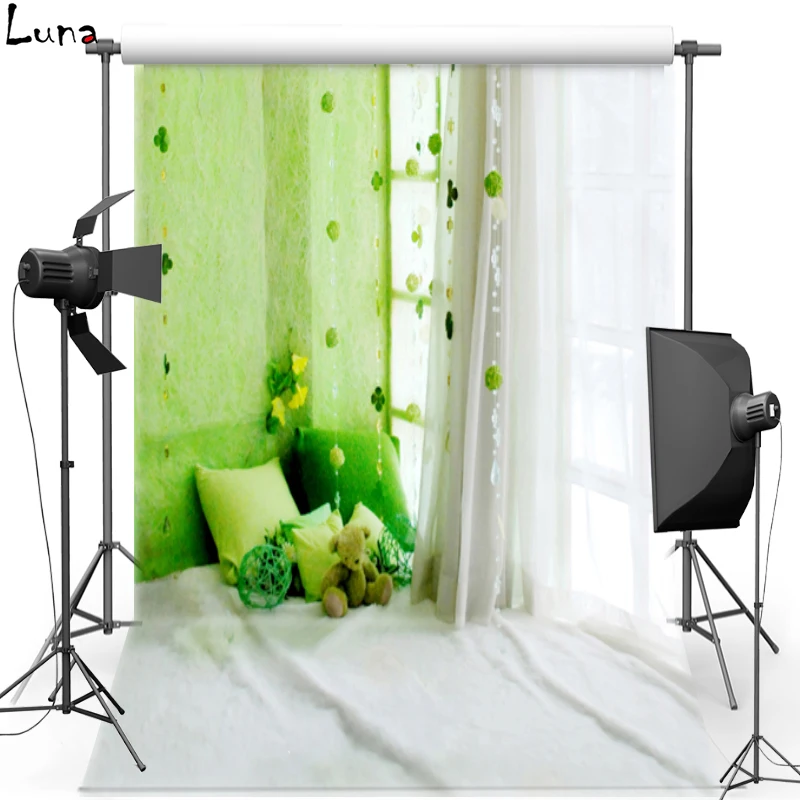 

MEHOFOTO New Fabric Polyester Photography Background For Wedding Green Wall Vinyl Background For Newborn Photo Studio 507