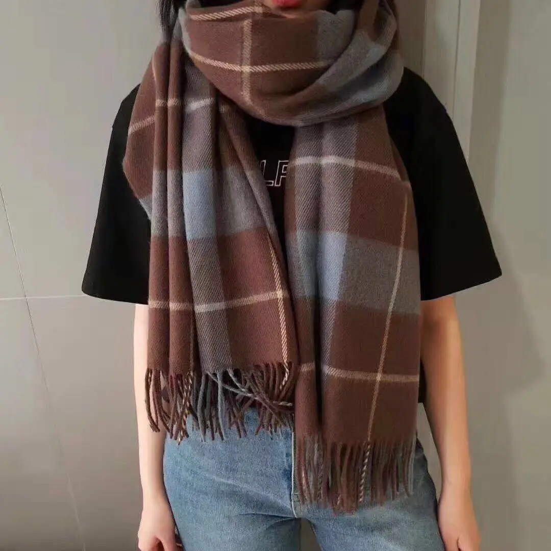 Female Autumn & winter new wild plaid tassel large scarf bib thick warm shawl scarves