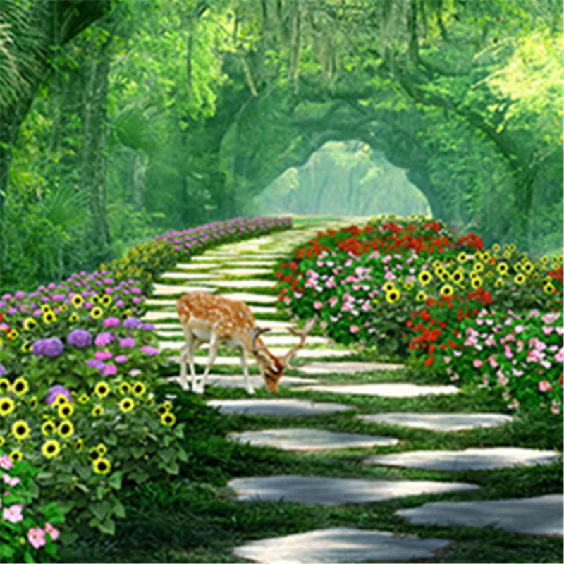 Large Custom Photo Wallpapers 3D Flower Wallpaper Nature Landscape Green Forest Tree Walls Murals Living Room Bedroom Home Decor Large Custom Photo Wallpapers 3D Flower Wallpaper Nature Landscape Green Forest Tree Walls Murals Living Room Bedroom Home Decor