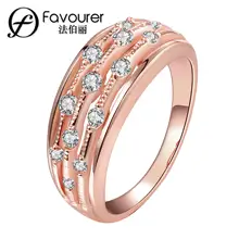 2015 nueva moda anillo de moda Blanco/oro rosa color anillos para mujeres boda fiesta joyería Vintage tamaño completo al por mayor