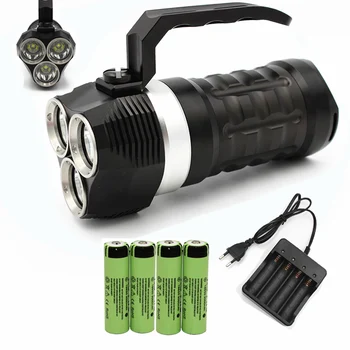 

4000LM Diving LED Flashlight 3 x XM-L2 Waterproof Lantern Searchlight Portable Spotlight Handheld Lamp Light +Battery +charger