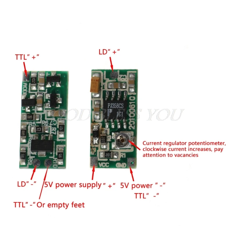 TCAM 635nm 650nm 808nm 980nm ttl лазерный диод драйвер платы приводной источник питания 5В 50-300mA