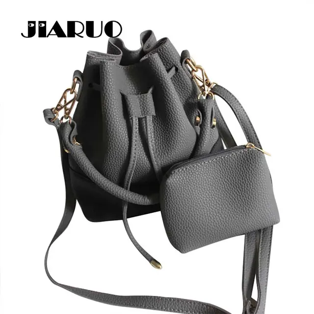 Jiaruo 2017 Small Drawstring Bucket Bag For Women Leather Handbag Jiaruo 2017 Small Drawstring Bucket Bag For Women Leather Handbag And Purse Las Shoulder Bags Per