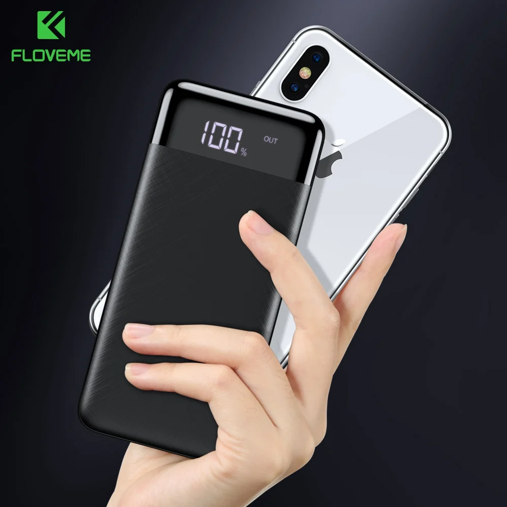 

FLOVEME External Battery Backup Pack quick Charge Power bank 10000 Mah Power Bank 10000mah Dual usb charger For iphone Xiaomi mi