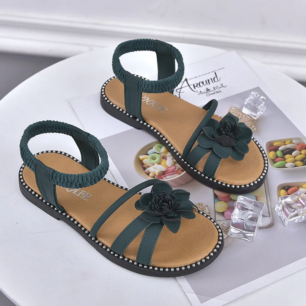 Для маленьких детей; платье для девочек младшего возраста с цветами Повседневное одинарная обувь для принцессы сандалии sapato infantil נעלי ילדים# g40US