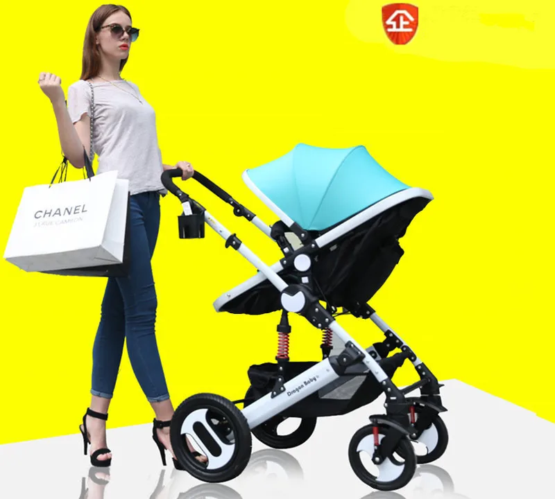 Baby stroller can sit on the four round of the BB shock avoiding