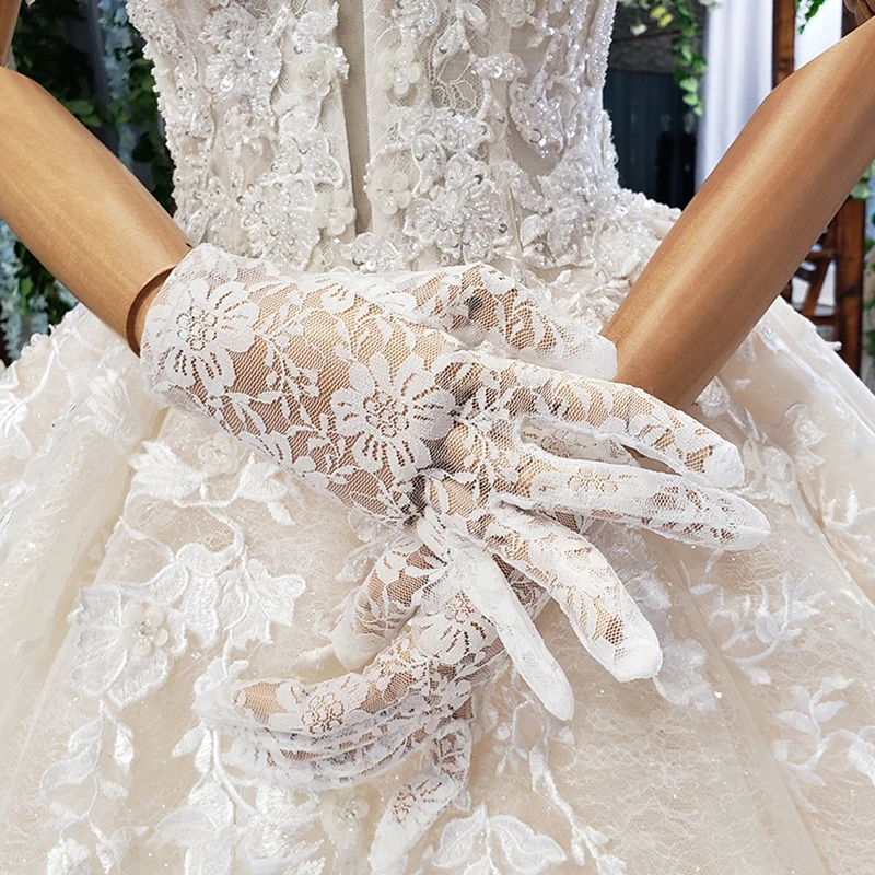 ST1007 дешевые женские перчатки для невесты Простые короткие белые свадебная перчатка кружевные свадебные аксессуары