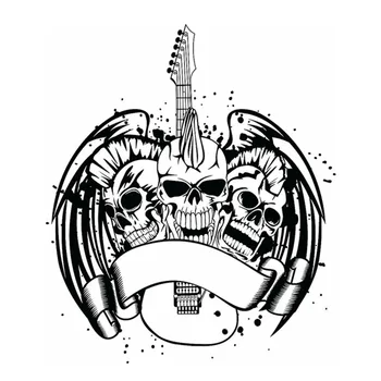 

Skull Wing Guitar Snake Sticker Punk Death Decal Halloween Terror Devil Poster Name Car Window Art Wall Decals Decor Mural