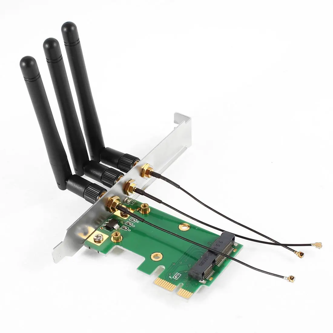 GTFS Горячая мини PCI-E экспресс к беспроводной адаптер w 3 антенна WiFi для ПК |