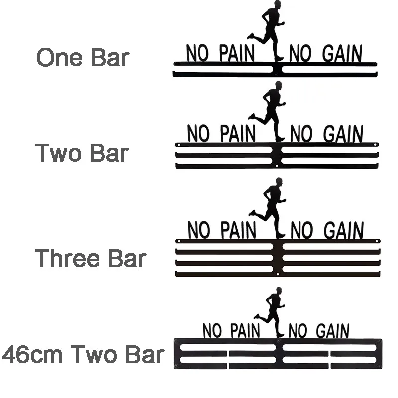 Нет боли Нет усиления дисплей бегущая спортивная медаль за марафон вешалка