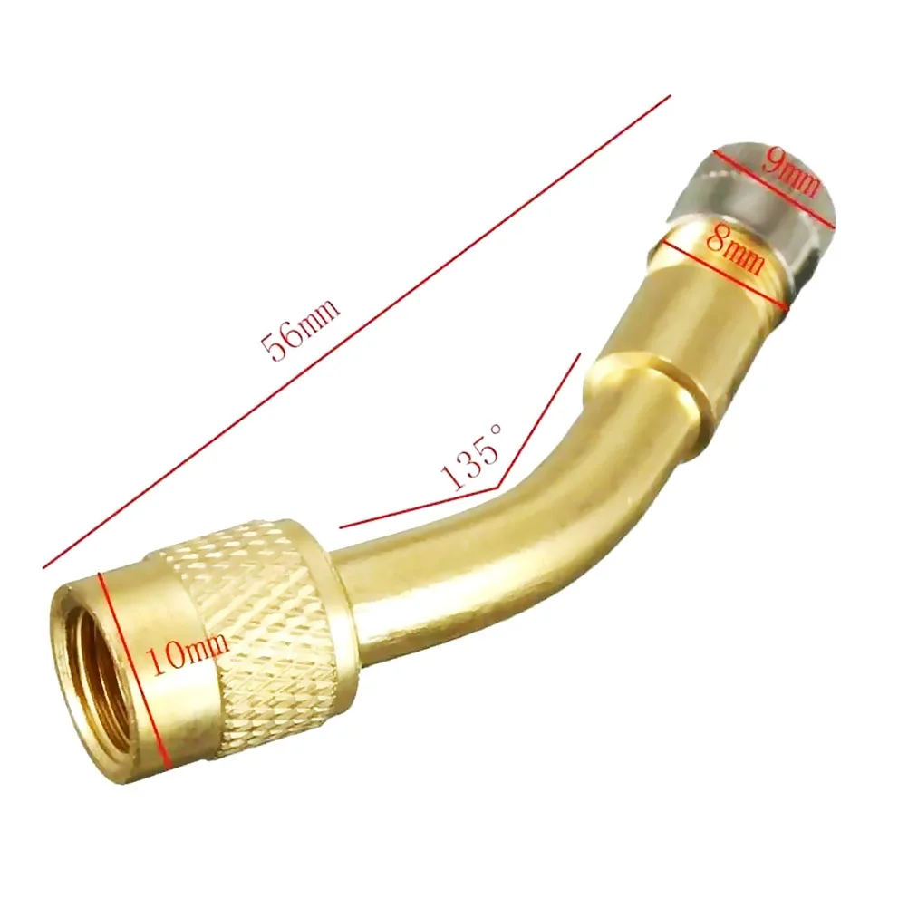 45 °/90 °/135 градусов Автомобиль Мотоцикл шины латунь шток толкателя клапана надувная насадка воздушный клапан Кепки контрольный инструмент автомобильных металлических удлиненный надувная труба - Цвет: 135
