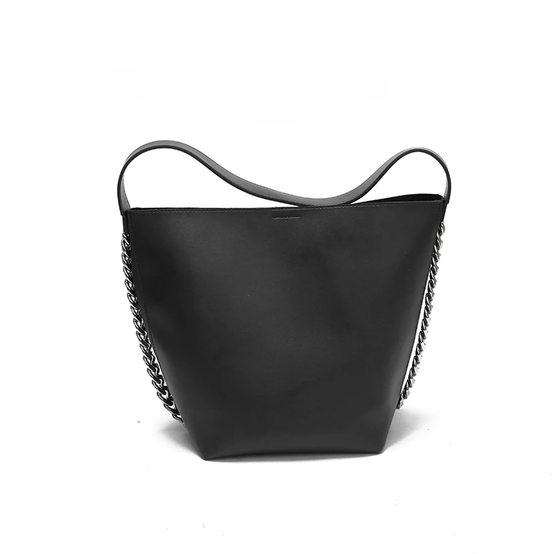 Женская сумка, модная сумка-мешок с цепочками, женская сумка через плечо, сумки через плечо, деловые кожаные сумки известного бренда, дизайнерские сумки, Прямая поставка - Цвет: Черный