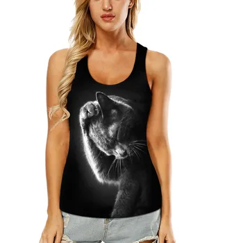 

KLV Women Vest 2019 Fashion NEW Women 3D Printed Sleeveless Tank Tops O-Neck Vest Casual Blouse 6.14