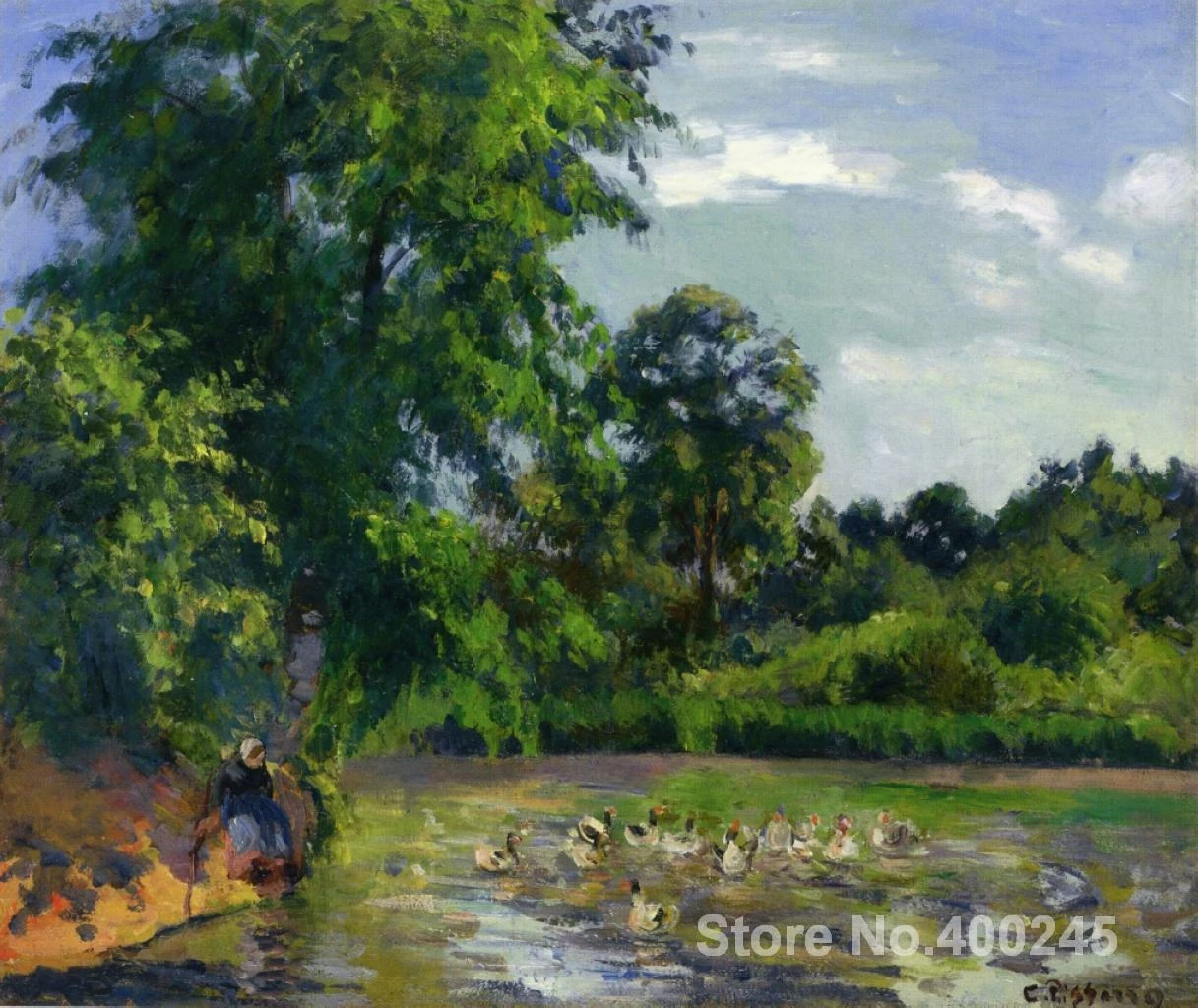 有名な芸術再現アヒルに池でmontfoucaultカミーユ オイル絵画高品質手描き Painting Business Duck Neckduck Cap Aliexpress