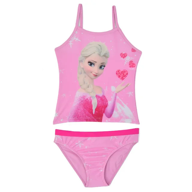 US $7.31 2019 Two Piece Girls Swimsuit 28 Years Elsa Swimming Suit For Children Swimwear Girls 2019 Summer 