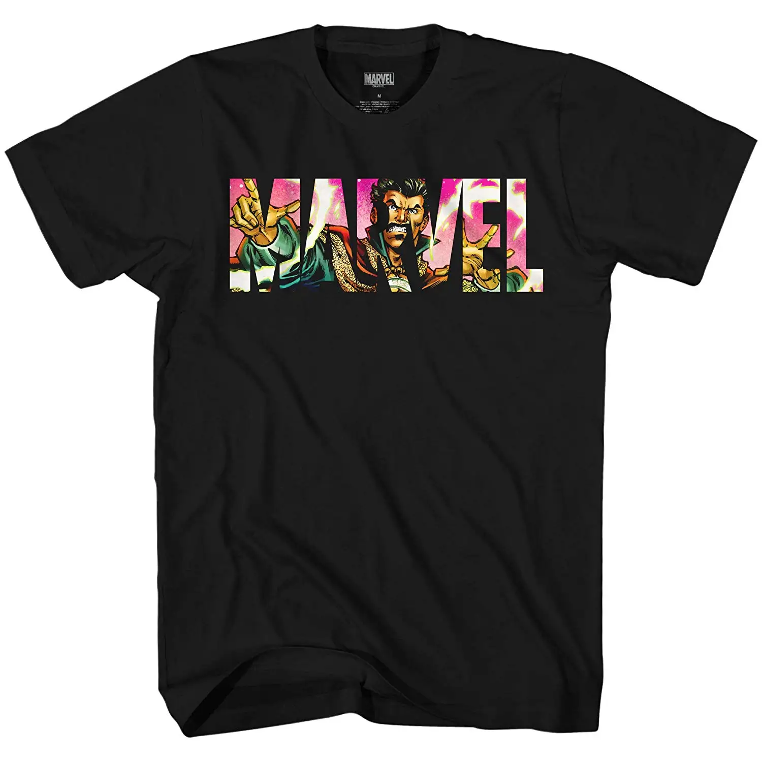 Marvel логотип доктор Доктор Стрэндж Мстители супер герой, для взрослых Графический для мужчин футболка 100% хлопок с принтом букв футболки
