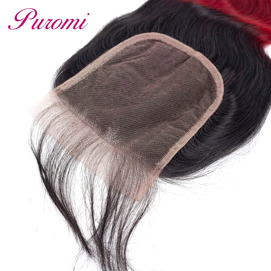 Puromi Ombre Human Hair Body Wave Bundles with Closure Non-remy 1b/burgund Brazilian Hair Weave 3 Bundles with Closure Puromi Ombre Human Hair Body Wave Bundles with Closure Non-remy 1b/burgund Brazilian Hair Weave 3 Bundles with Closure