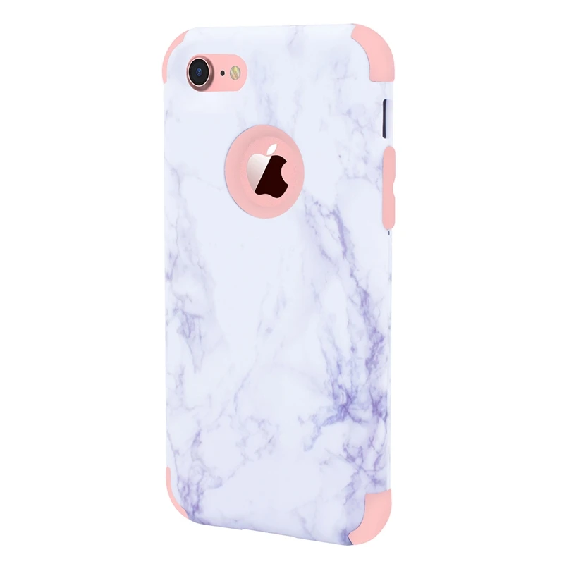 

Marble Cases For iPhone 6 6s 7 8 Plus X Case Luxury Soft Silicone TPU Hard PC Hybrid Armor 360 Anti Knock Protect Cover Coque