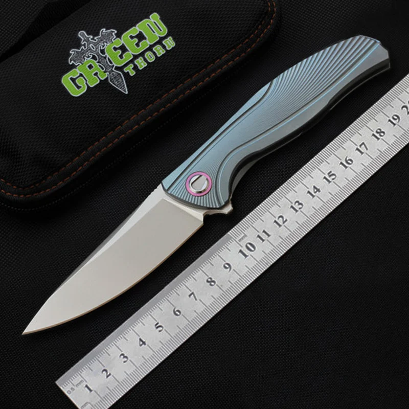 Green Thorn F7 M390 сталь складной нож 60HRC TC4 Титан ручка sharp для кемпинга