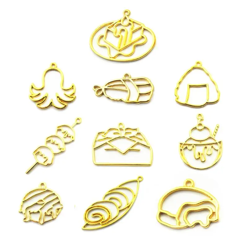 

10Pcs Food Resin Frame Open Bezels Setting Blank Pendants Resin Jewelry Making