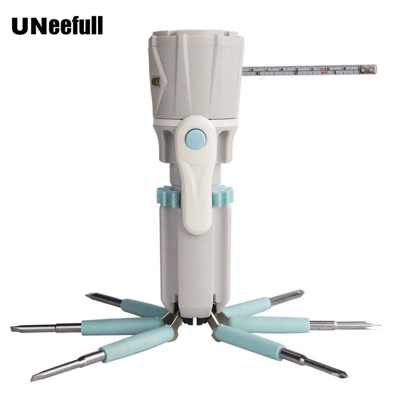 

UNeefull 12 in 1Multi-function folding combination tool set with screwdriver, tape measure, lighting home hand Multi tool set