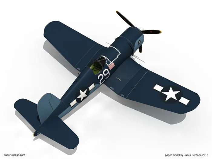 1:33 Американский пират истребитель бомбардировщик F4U-1A Corsair бумажная модель DIY игрушка