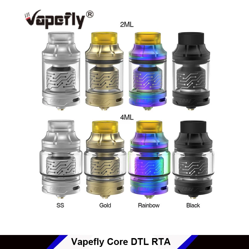 

Original Vapefly Core DTL RTA Tank 4ml/2ml 25.20mm electronic cigarette vapor tank with Q airflow system single coil/dual coil