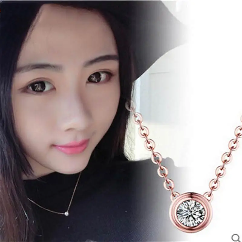 

Simply Small Round 1 carat Cubic Zirconia Solitaire Pendant Necklace Hot Selling Jewellery for Women and Girls