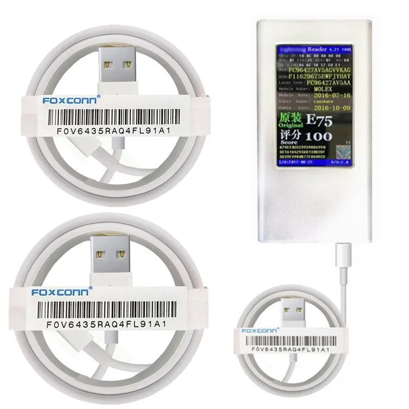 

10 PCS E75 chip USB Cable OD 3.0mm Fast Charging USB Data Sync Cable 1m USB Cable For iPhone 7 8 Plus XR XS Max