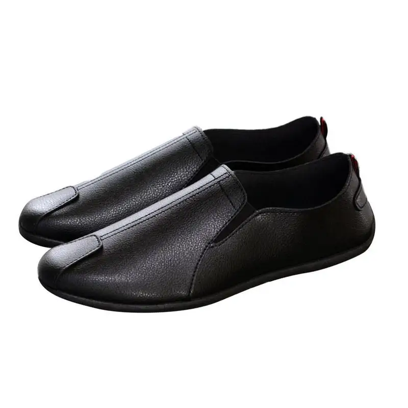 

Fashion Leather Shoes Casual Summer Men Loafers Slip On Boat Shoes Round Head Flat Casual Shoes Simple 2019