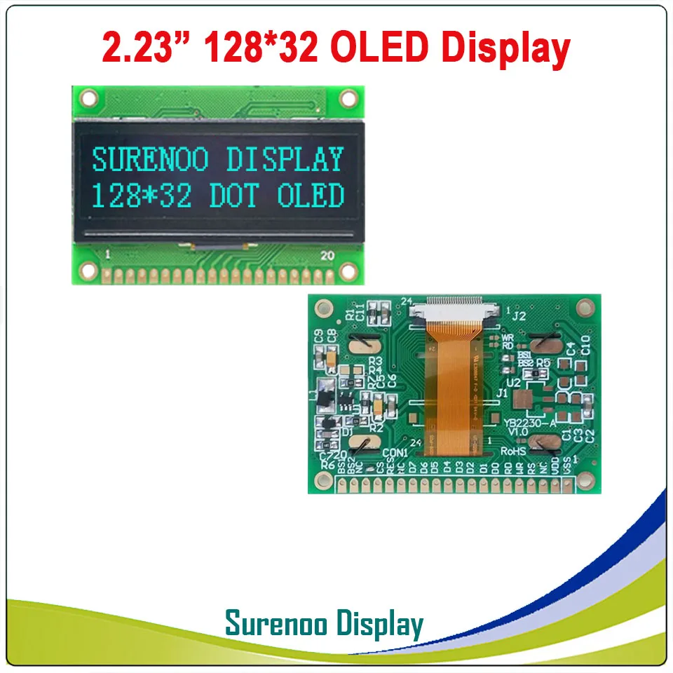 Реальный oled-дисплей, 2,2" 128*32 12832 Графический параллельный SPI IEC IIC ЖК-модуль LCM SSD1305 контроллер - Цвет: Blue Color