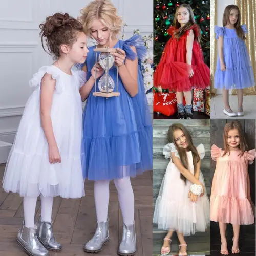 

Kids Sundress Baby Girls Wedding Birthday Party Prom Pageant Dress