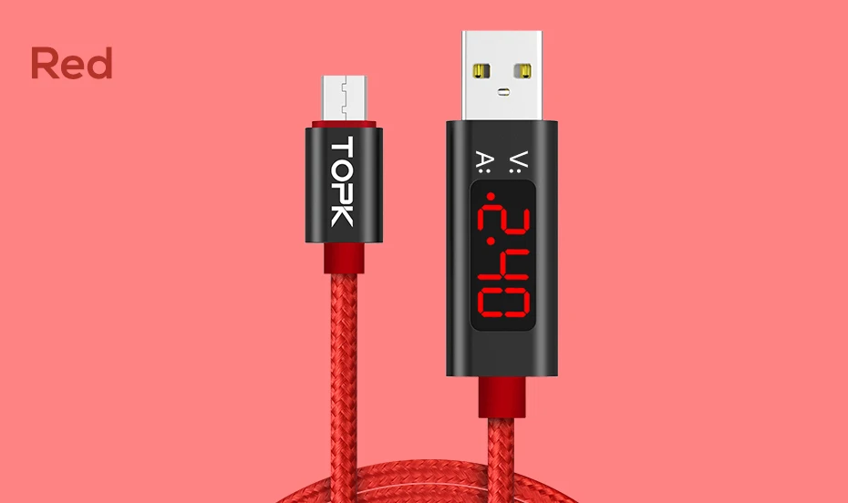 TOPK 3A Micro USB кабель usb type C кабель для samsung Xiaomi Быстрая зарядка кабель usbc и цифровой дисплей кабель для мобильного телефона