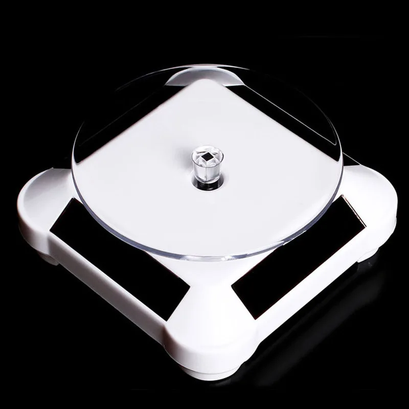 Solar Showcase 360 Automatic Rotating Turntable Jewelry Organizer Necklace Bracelet Watch Phone Display Stand KQS8