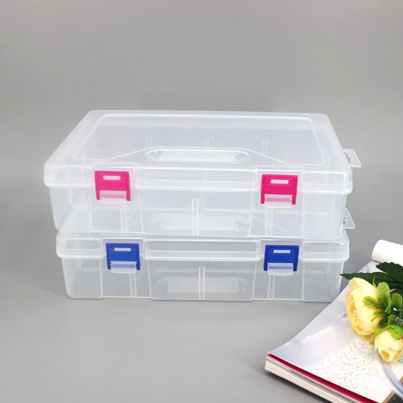 

1 Grid Transparent Plastic Storage Boxes Organizer Holder Case Multifunctional Storage Box 23X16X6cm