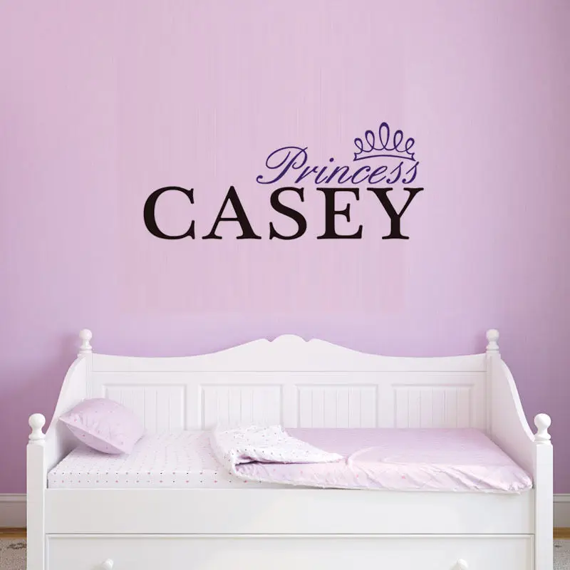 Custom made Wall Stickers Names Personalized Princess Quote Crown Wall