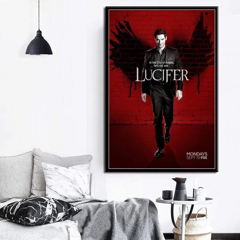 P547 Lucifer Горячая ТВ серия шоу новый сезон художественная живопись Шелковый Холст