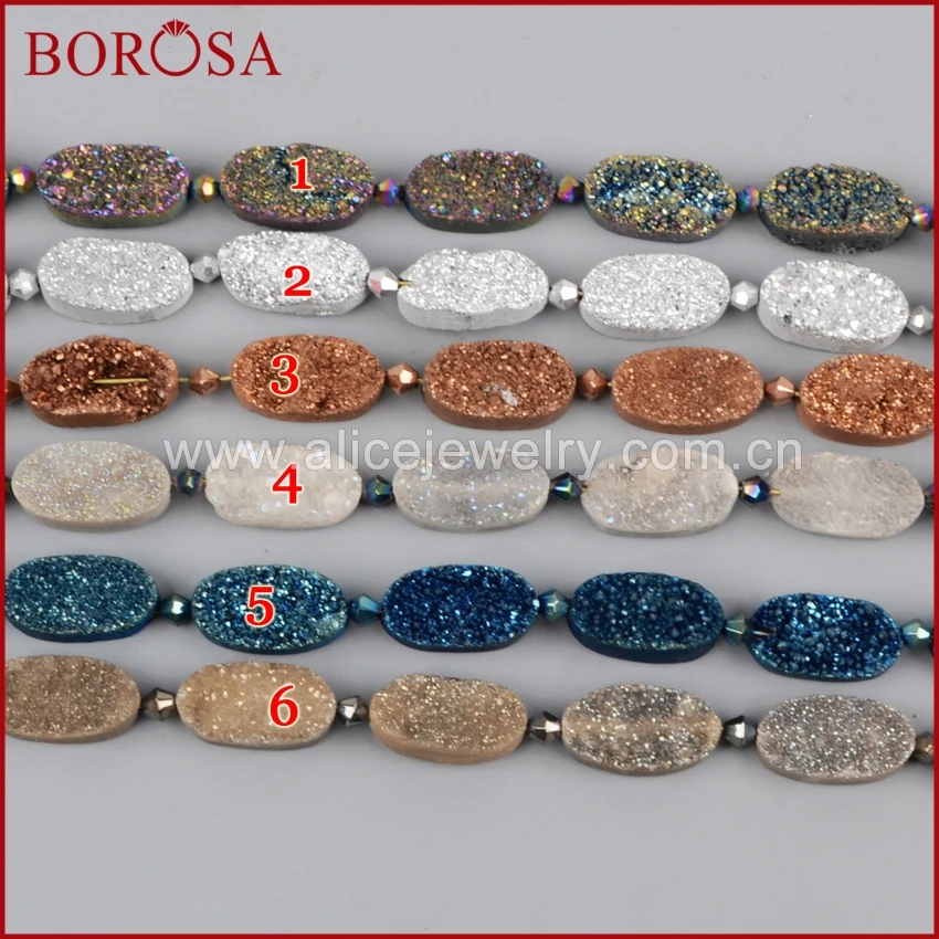 BOROSA 1 шт. зеркальная бусина для изготовления ювелирных изделий 20x10 мм овальная