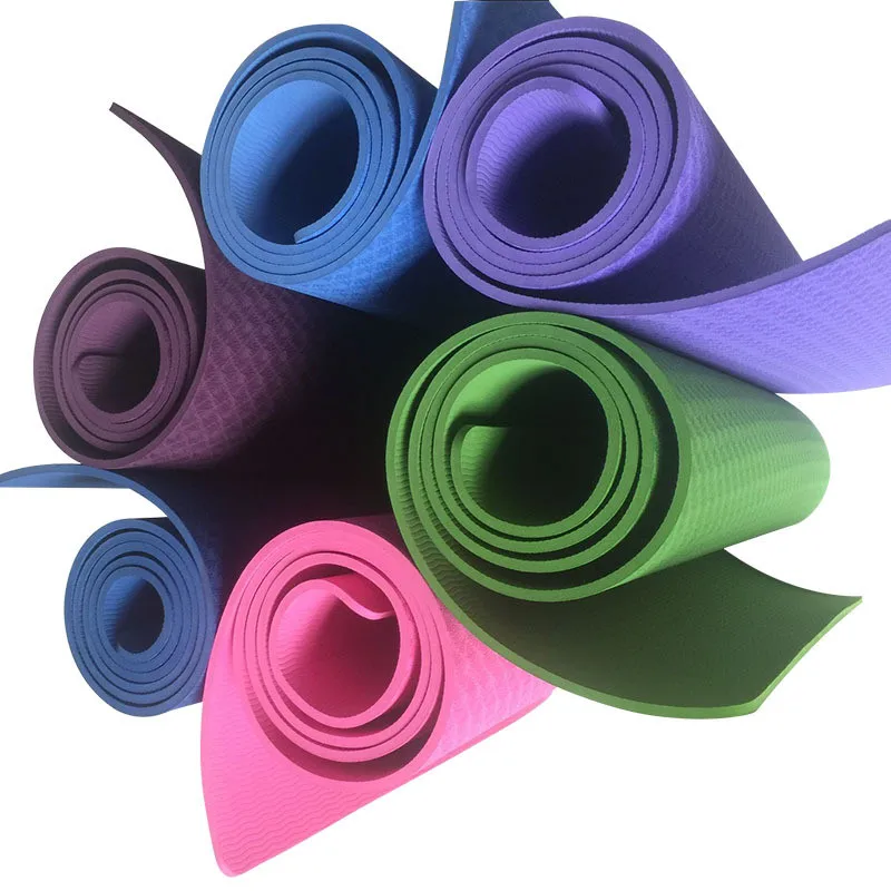1830*610*6mm Yoga Mat Flat Anti-slip Support Fitness Mats for Beginner Multifunctional TPE Environmental Protection Odorless A