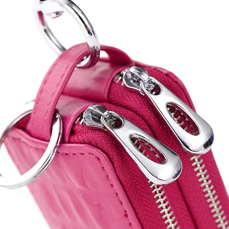Crocodile Pattern Leather Key Holder Case Organizer