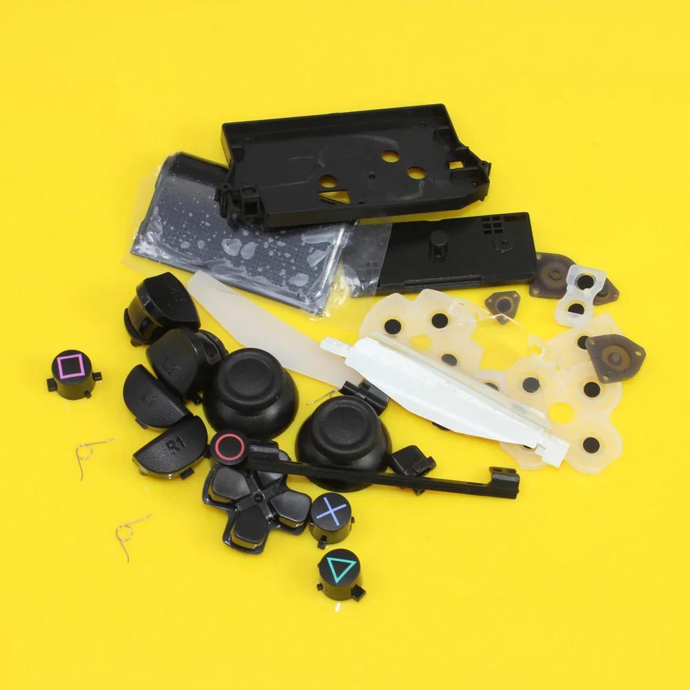

YuXi L1 R1 L2 R2 ABXY Trigger Button with Analog Joystick Cap Replacement for PS4 Controller JDM-011