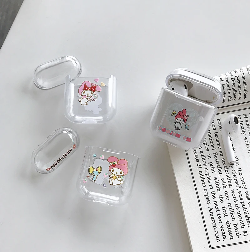 

Japan cute Melody Cinnamoroll Wireless Earphone Charging Cover for Apple AirPods 1 2 Transparent hard Bluetooth Headset box case
