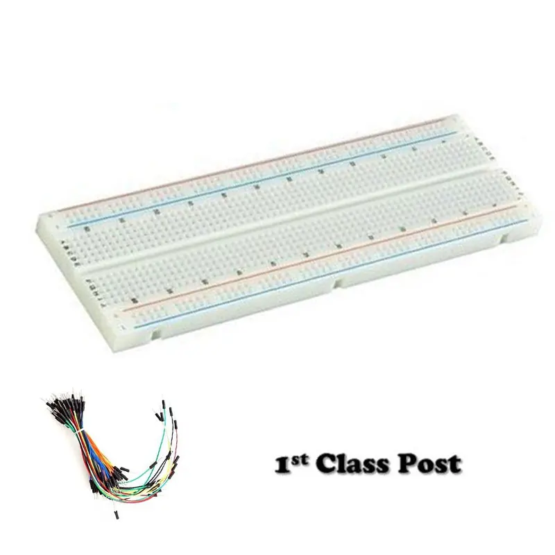 

Breadboard 830 Point Solderless PCB Bread Board Test Protoboard DIY For Bus Test Circuit Board+65 Flexible Jumper Wires